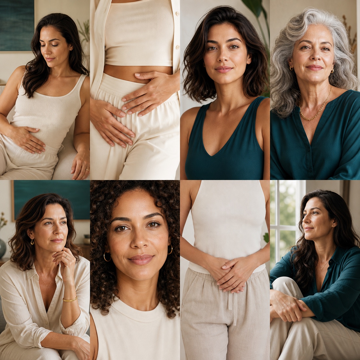 Mulher adulta em fotografia editorial contemplativa