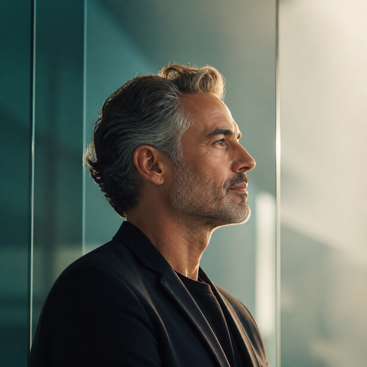 Retrato masculino conceitual relacionado à saúde cerebral